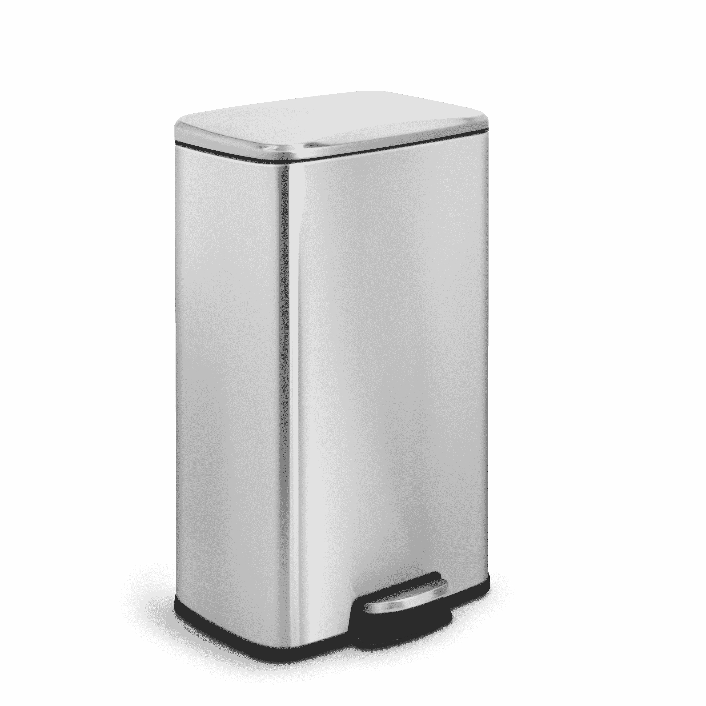 Angle. Innovaze - 8 Gal./30 Liter Rectangular Stainless Steel step-on Trash Can for kitchen - Sliver.