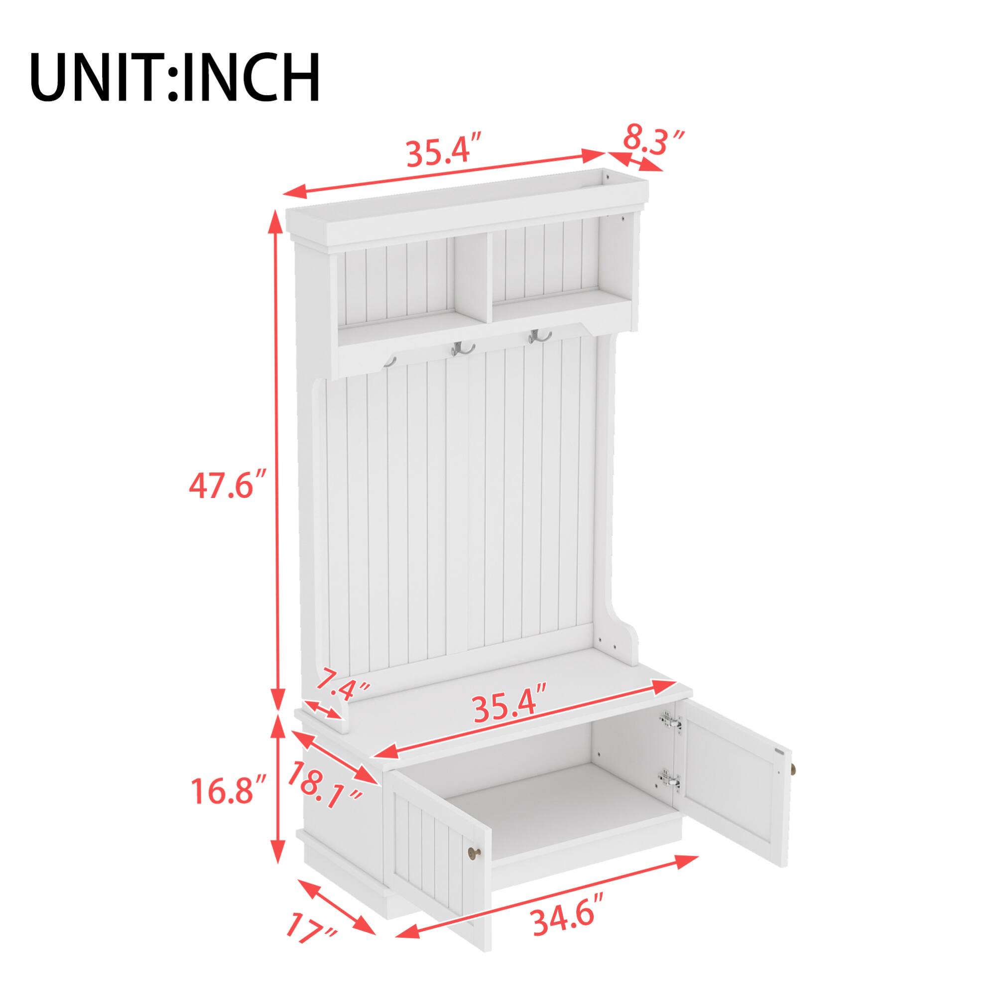 UNIT: INCH  
35.4"  
8.3"  
47.6"  
7.4"  
16.8"  
18.1"  
35.4"  
17"  
34.6"