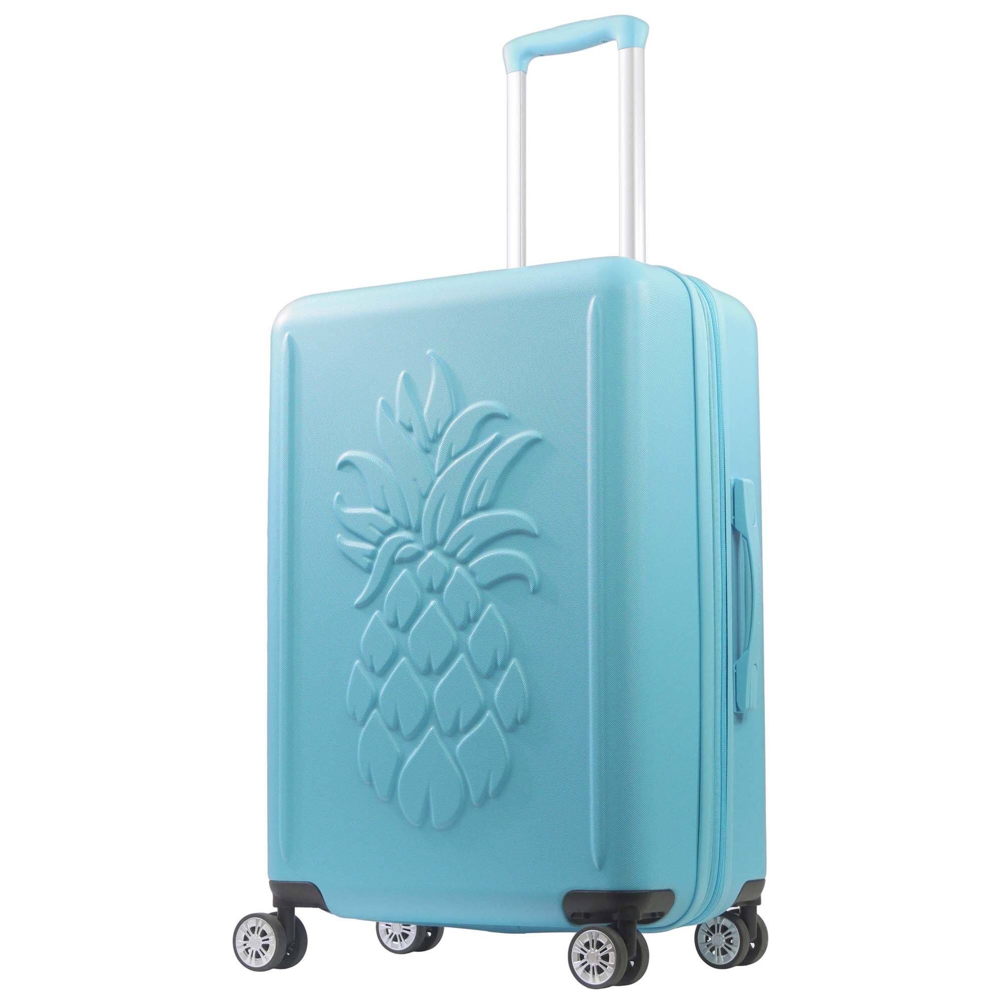 Angle. Tommy Bahama - 26" Hardside Spinner Luggage with 3D Pineapple - Blue.