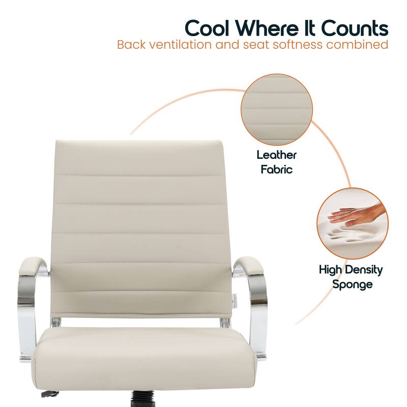 Cool Where It Counts  
Back ventilation and seat softness combined  
Leather Fabric  
High Density Sponge