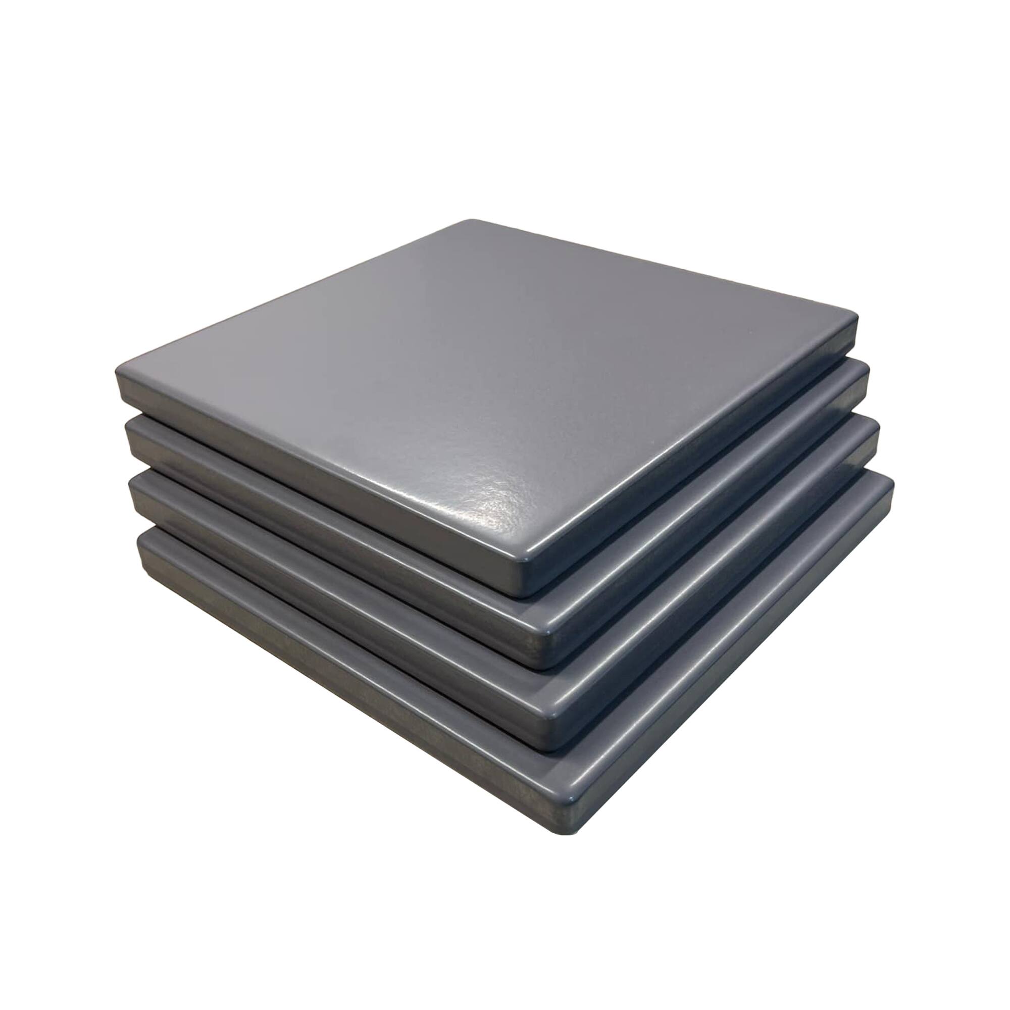 Escali - Old Stone Glazed Cordierite Square Pizza Stone 4 Piece Set, 7.5x7.5-Inch - Grey