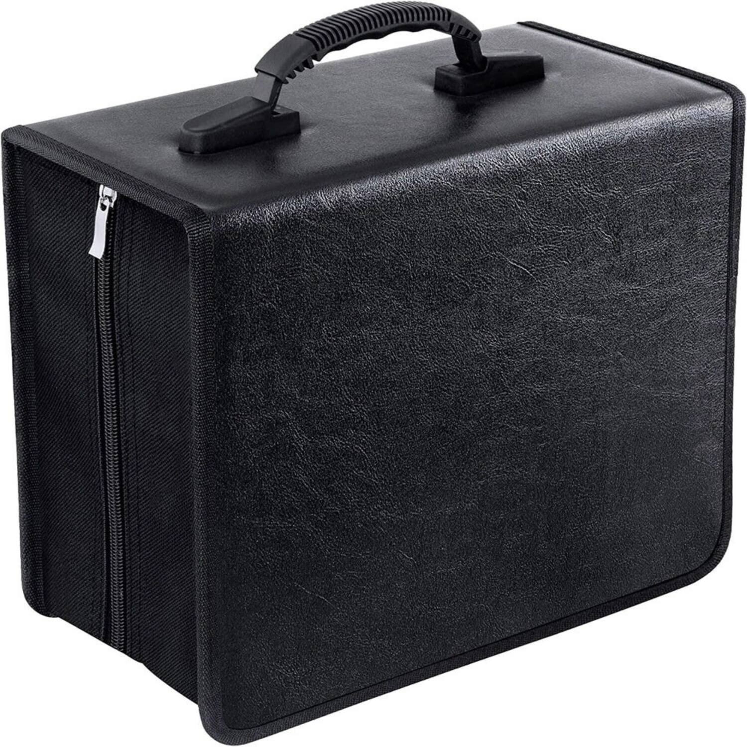 Stock Preferred - Portable 400 Disc CD/DVD Storage Bag - Black
