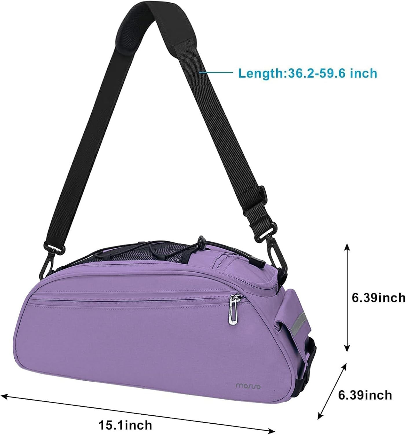 Length: 36.2-59.6 inch  
6.39 inch  
6.39 inch  
15.1 inch