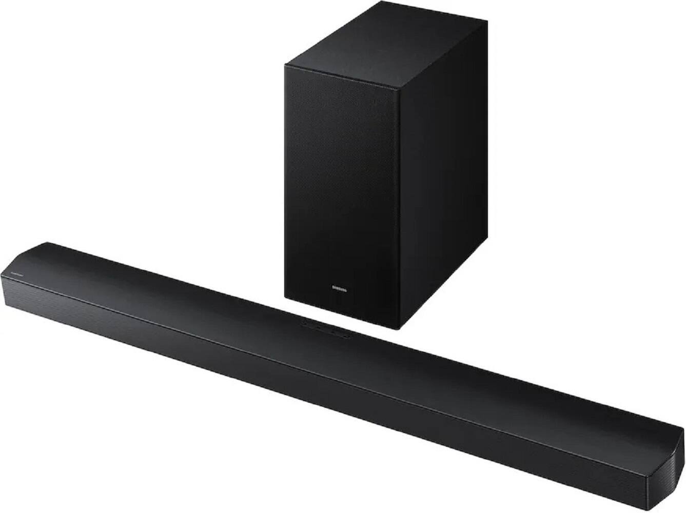 Left. Samsung - Samsung B-series HW-B750F 5.1 Ch DTS Virtual:X Soundbar with Subwoofer - Black.