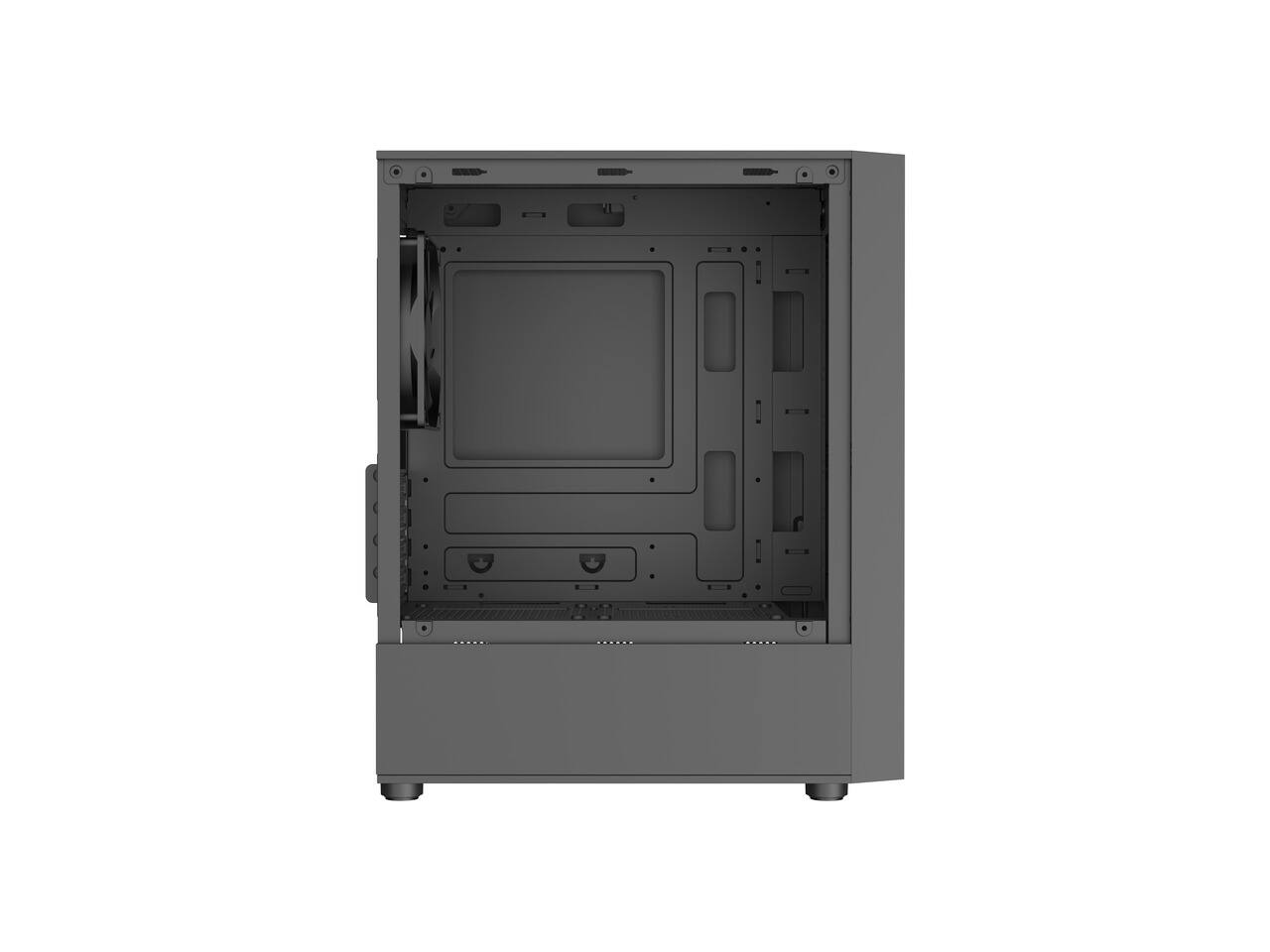 Alt View 5. DIYPC - DIYPC DIY-V2 MicroATX Black USB3.0/Type C Tempered Glass Gaming Case w/ 120mm Fan - Black.
