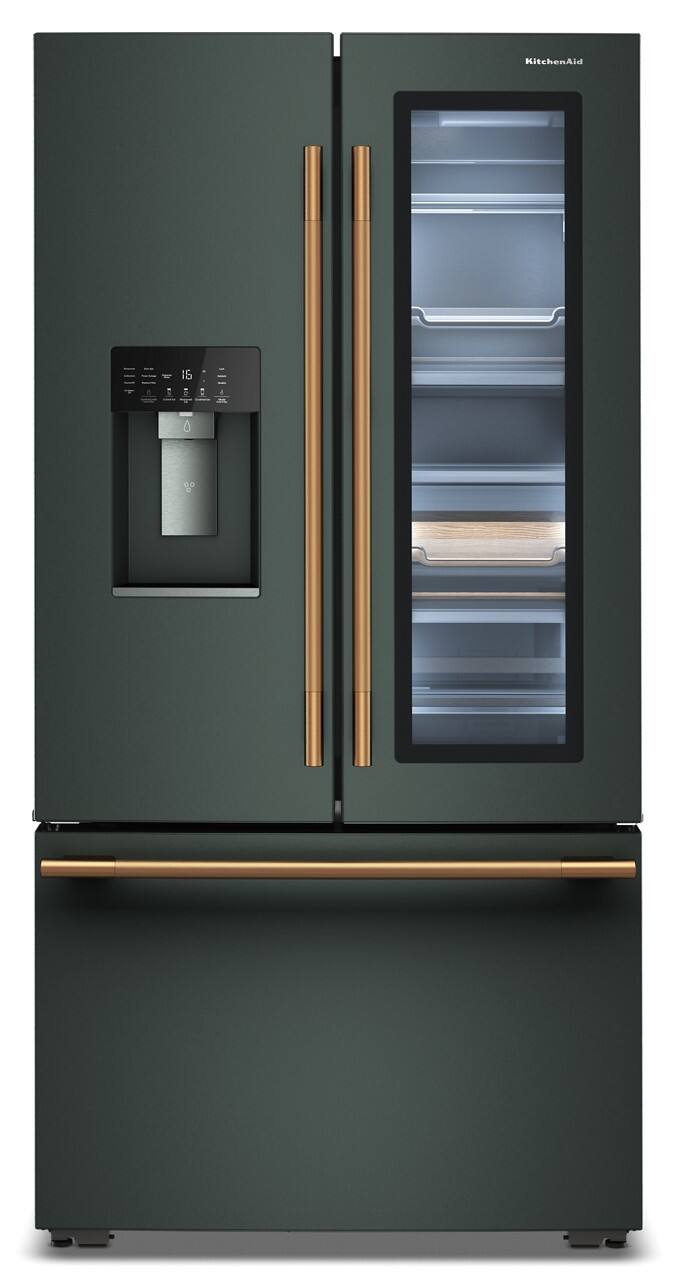 Alt View 8. KitchenAid - 23.8 Cu. Ft. French Door Counter-Depth Refrigerator with ClearVue - Juniper.