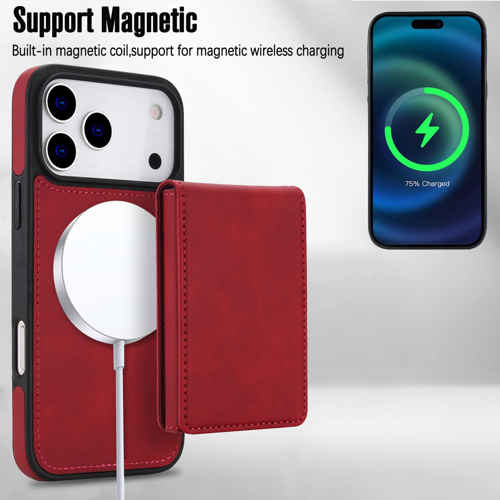 Support Magnetic  
Built-in magnetic coil, support for magnetic wireless charging  
75% Charged