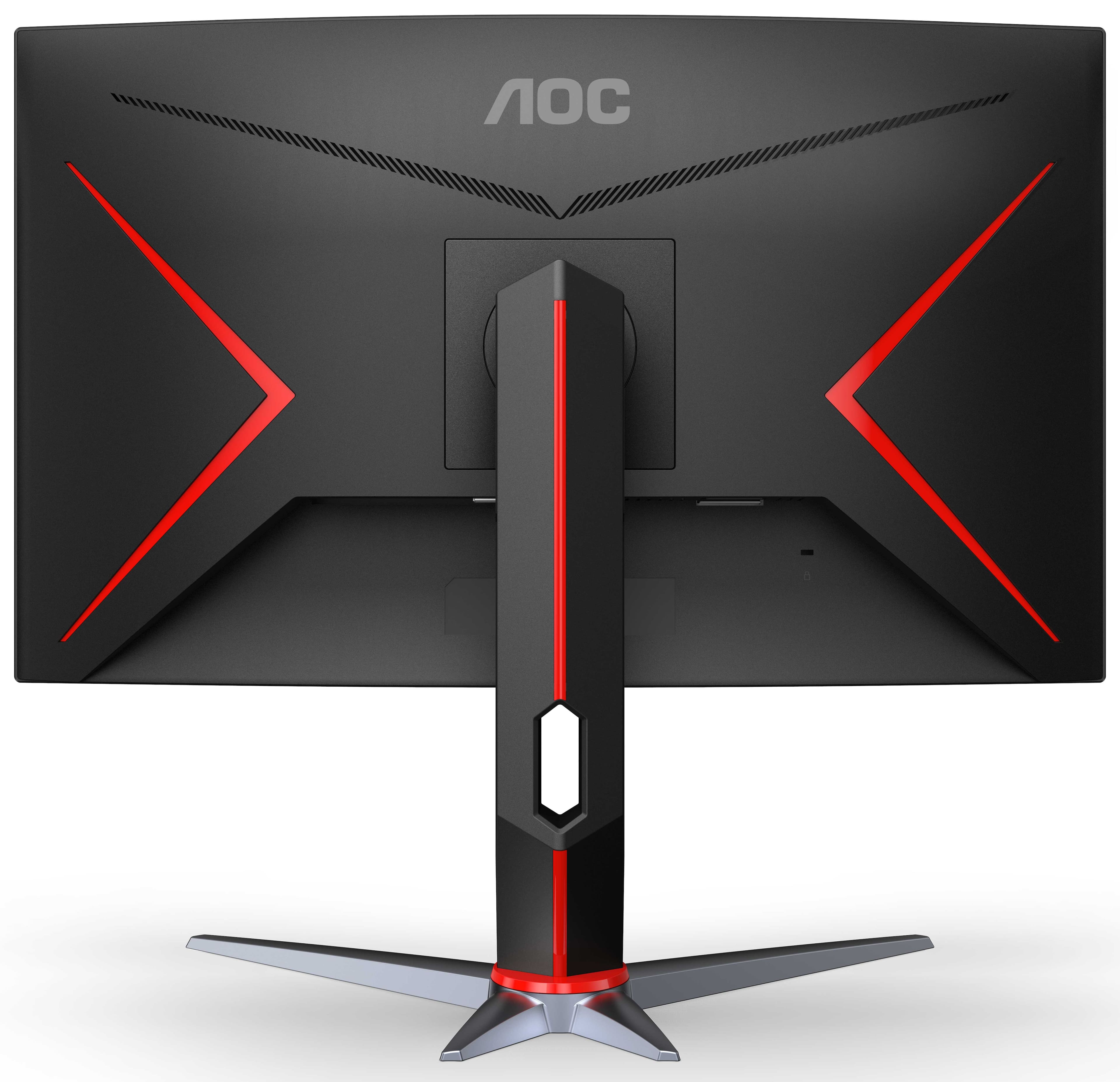 Back Zoom. AOC - G2 Series C27G2 27" LED Curved FHD FreeSync Premium Monitor (DisplayPort, HDMI, VGA) - Black/Red.