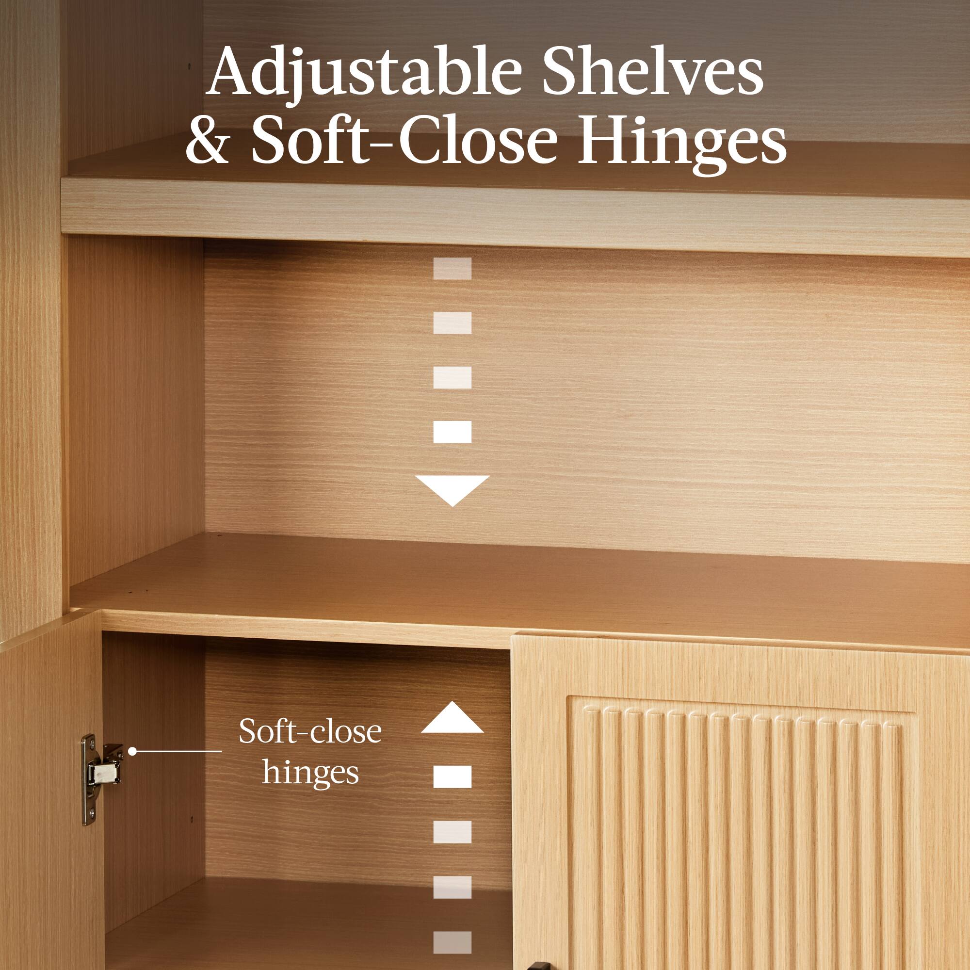 Adjustable Shelves & Soft-Close Hinges

Soft-close hinges