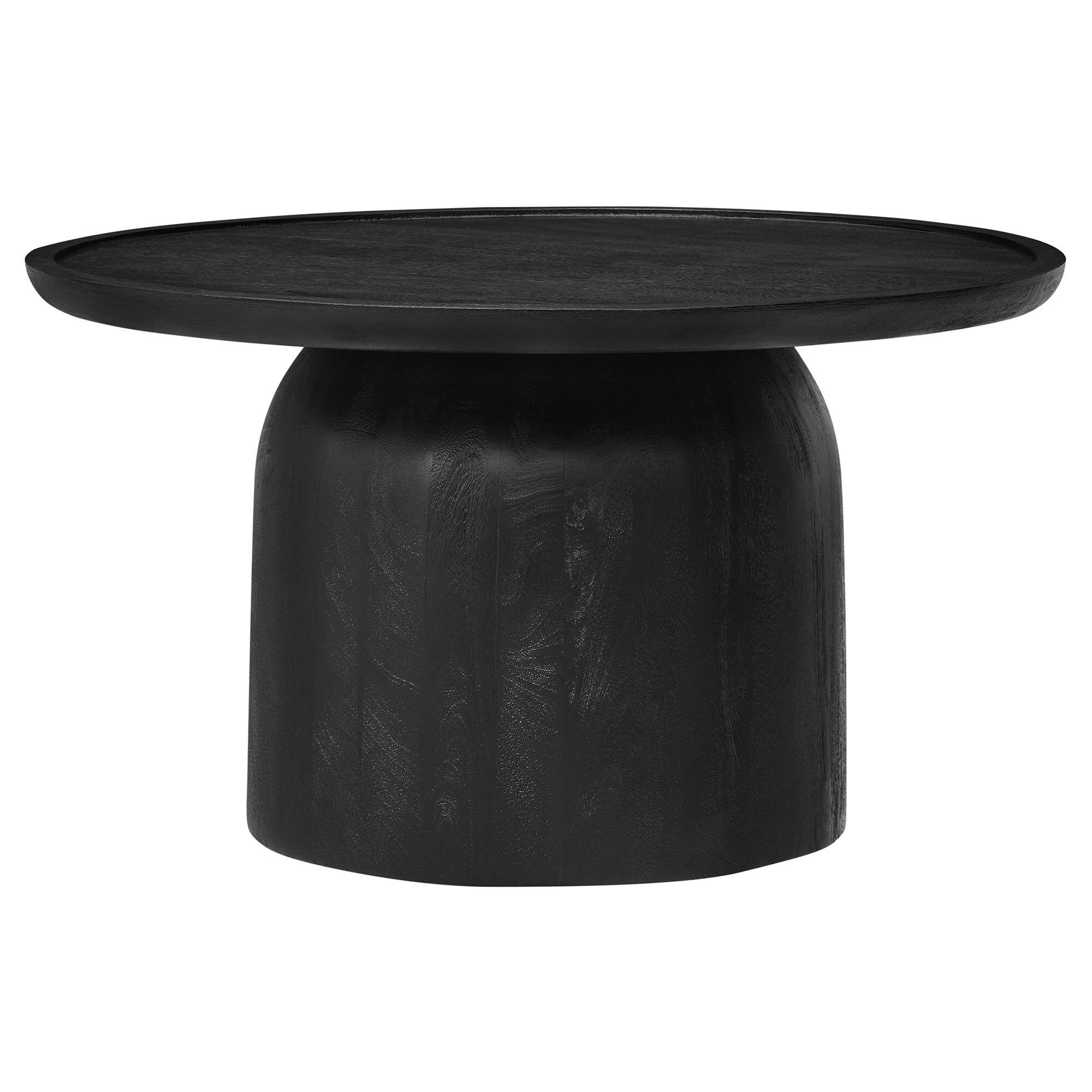 Angle. Modway - Holloway 30" Round Wood Coffee Table by Modway - Black.