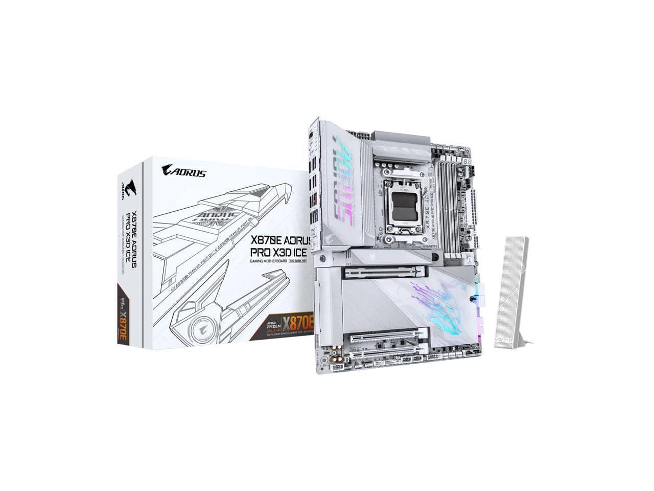 GIGABYTE - X870E AORUS PRO X3D ICE AM5 AMD X870E ATX Motherboard
