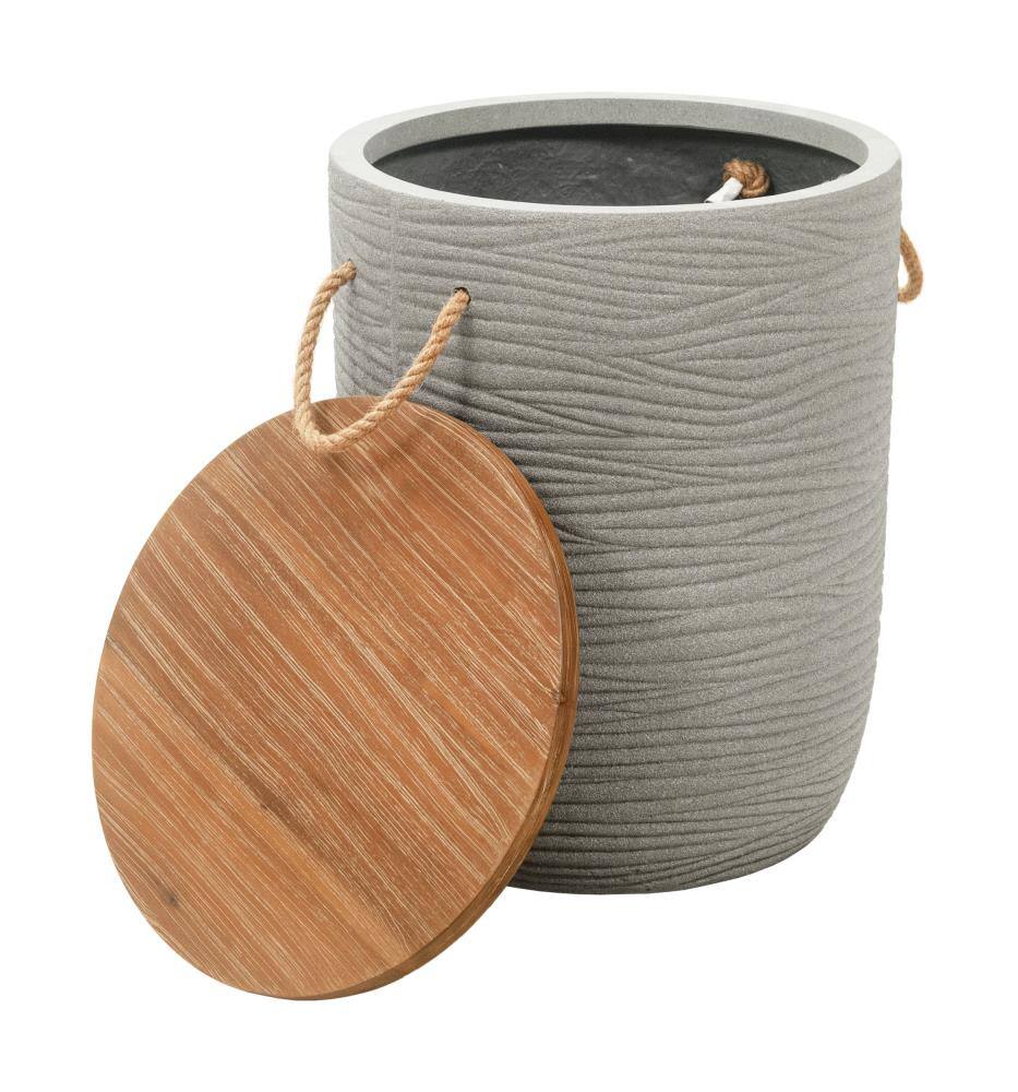 Back. Hivvago - Biban Side Table Natural & Gray - Natural & Gray.