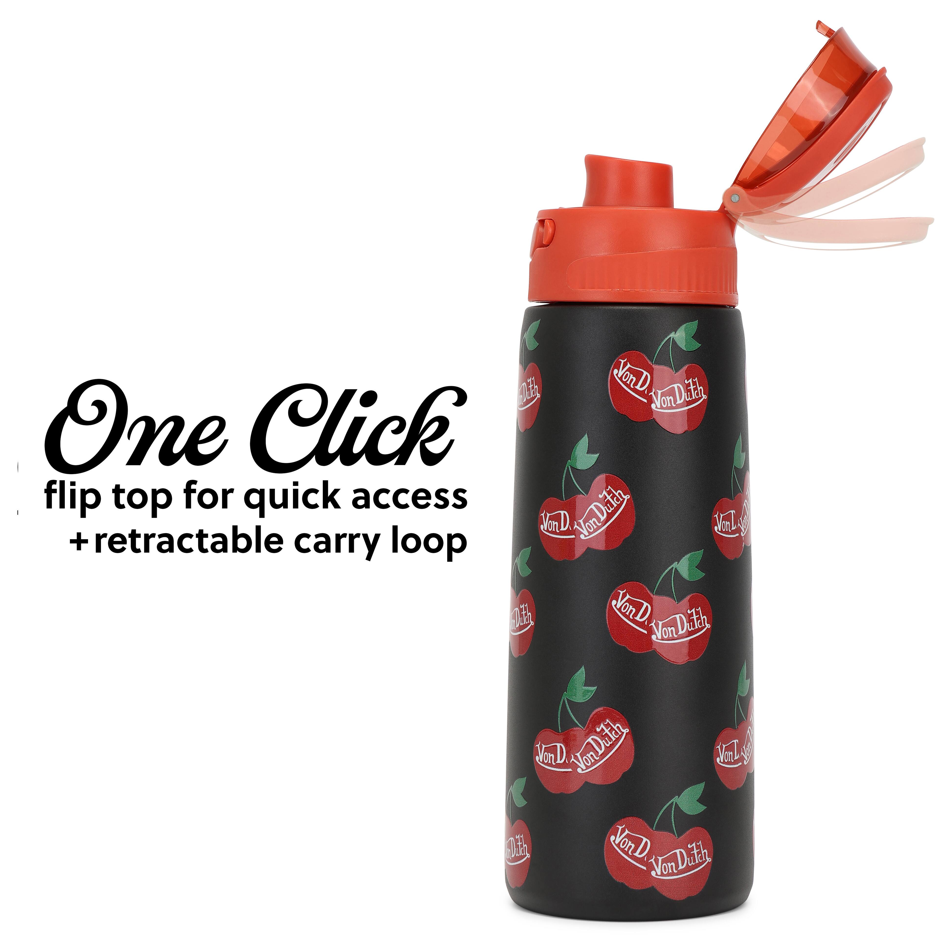 One Click flip top for quick access + retractable carry loop