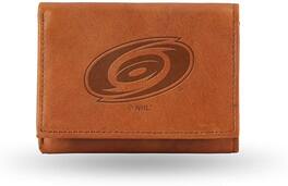 Rico Industries - Carolina Hurricanes Brown Leather Embossed Trifold Wallet - Multi