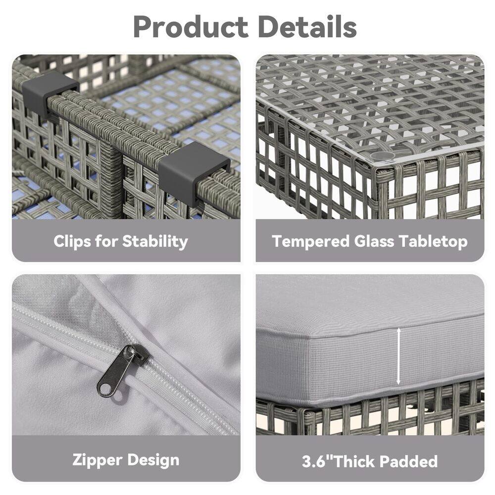 Product Details

- Clips for Stability
- Tempered Glass Tabletop
- Zipper Design
- 3.6" Thick Padded