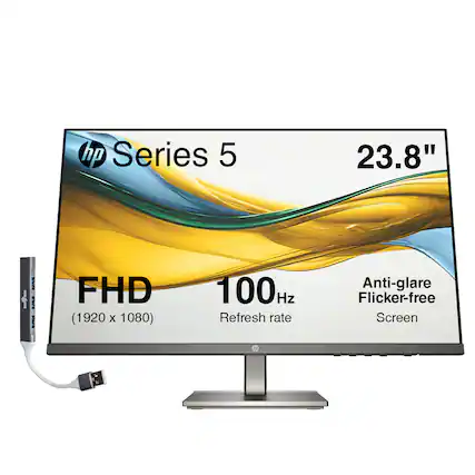 hp Series 5 23.8" I.O FHD (1920 X 1080) 100Hz Refresh rate Anti-glare Flicker-free Screen