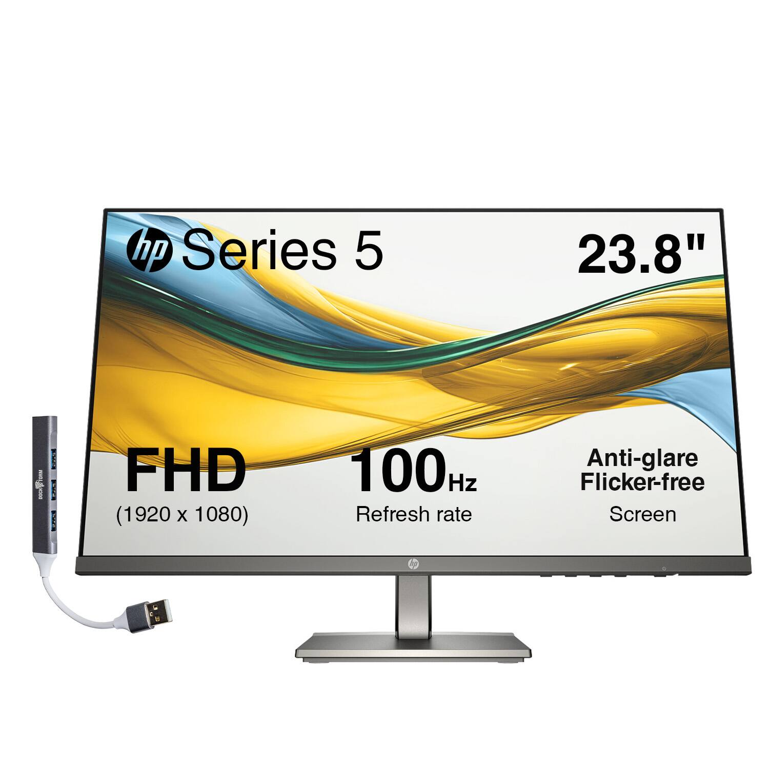 hp Series 5 23.8" I.O FHD (1920 X 1080) 100Hz Refresh rate Anti-glare Flicker-free Screen