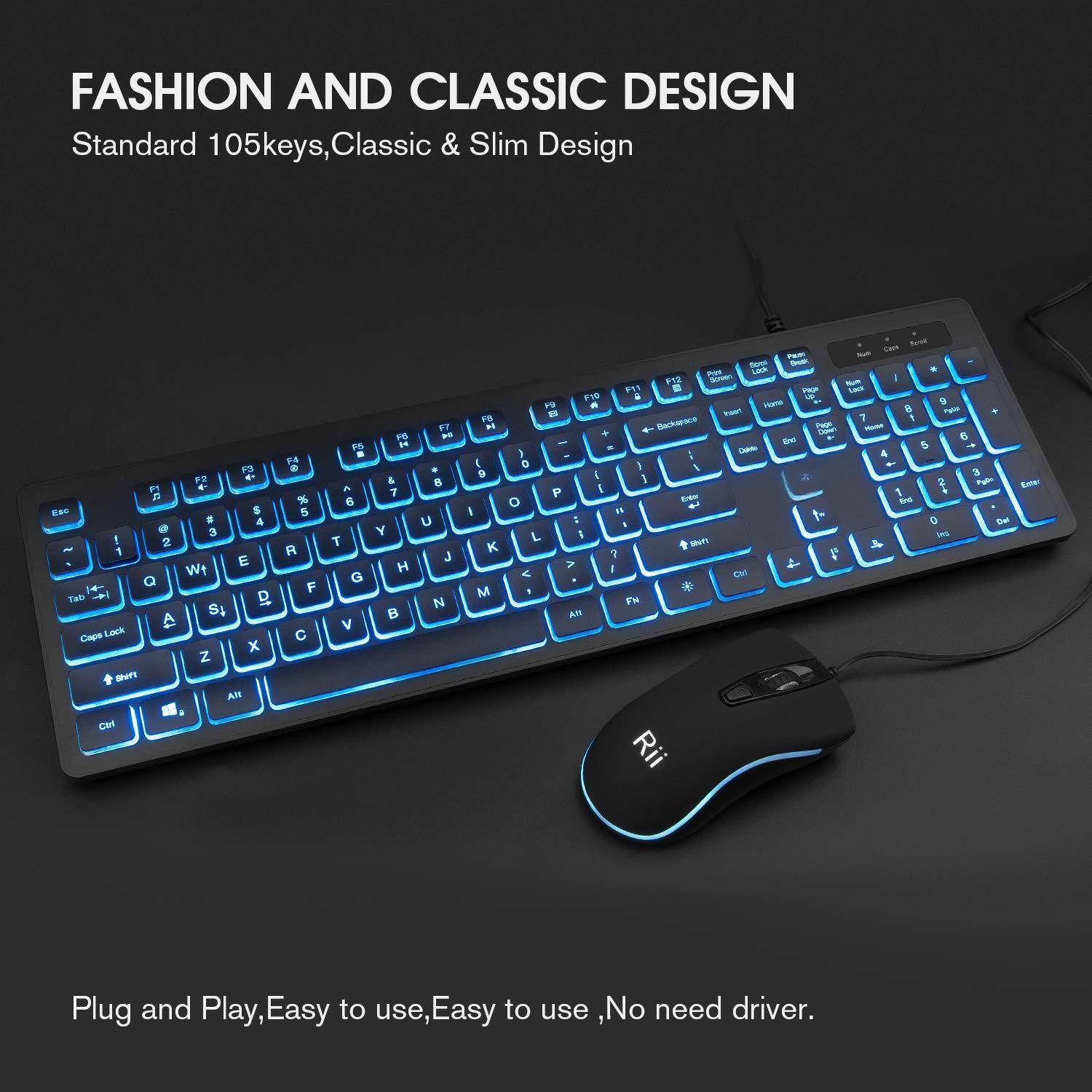 FASHION AND CLASSIC DESIGN  
Standard 105keys, Classic & Slim Design  

Plug and Play, Easy to use, Easy to use, No need driver.