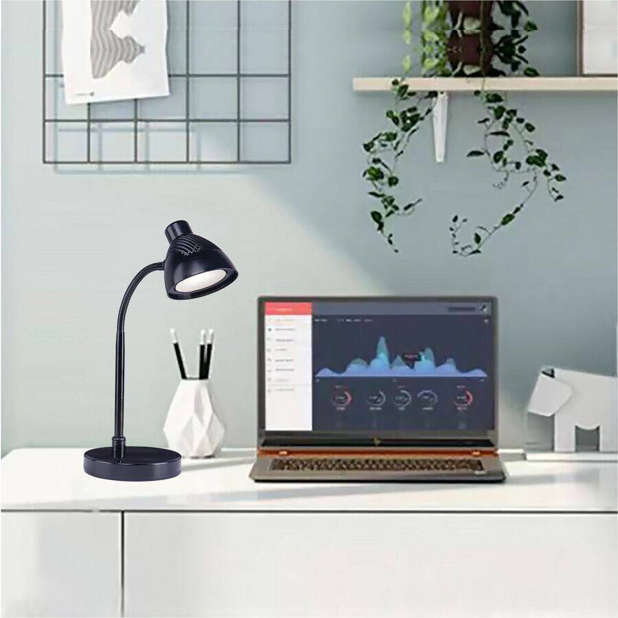 Left. Lorell - Lorell LED Desk Lamp  LED  220 lm Lumens  Black  Desk Mountable  for Desk Table.