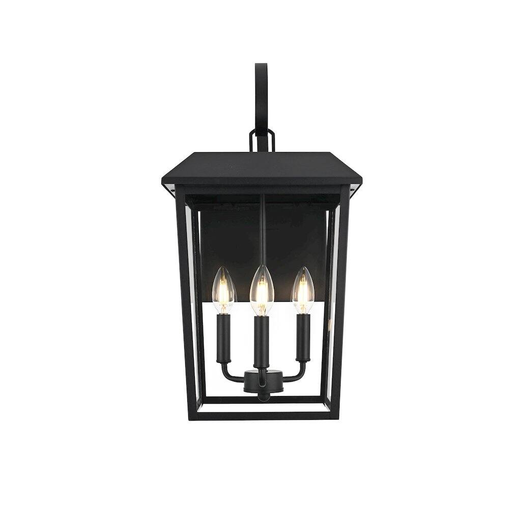Back. Elegant Lighting - Riggs 11 inch Outdoor Wall Sconce in Black - Black.