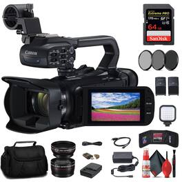 Canon - XA65 Professional UHD 4K Camcorder + 64GB Memory Card + BP828 Battery Starter Bundle