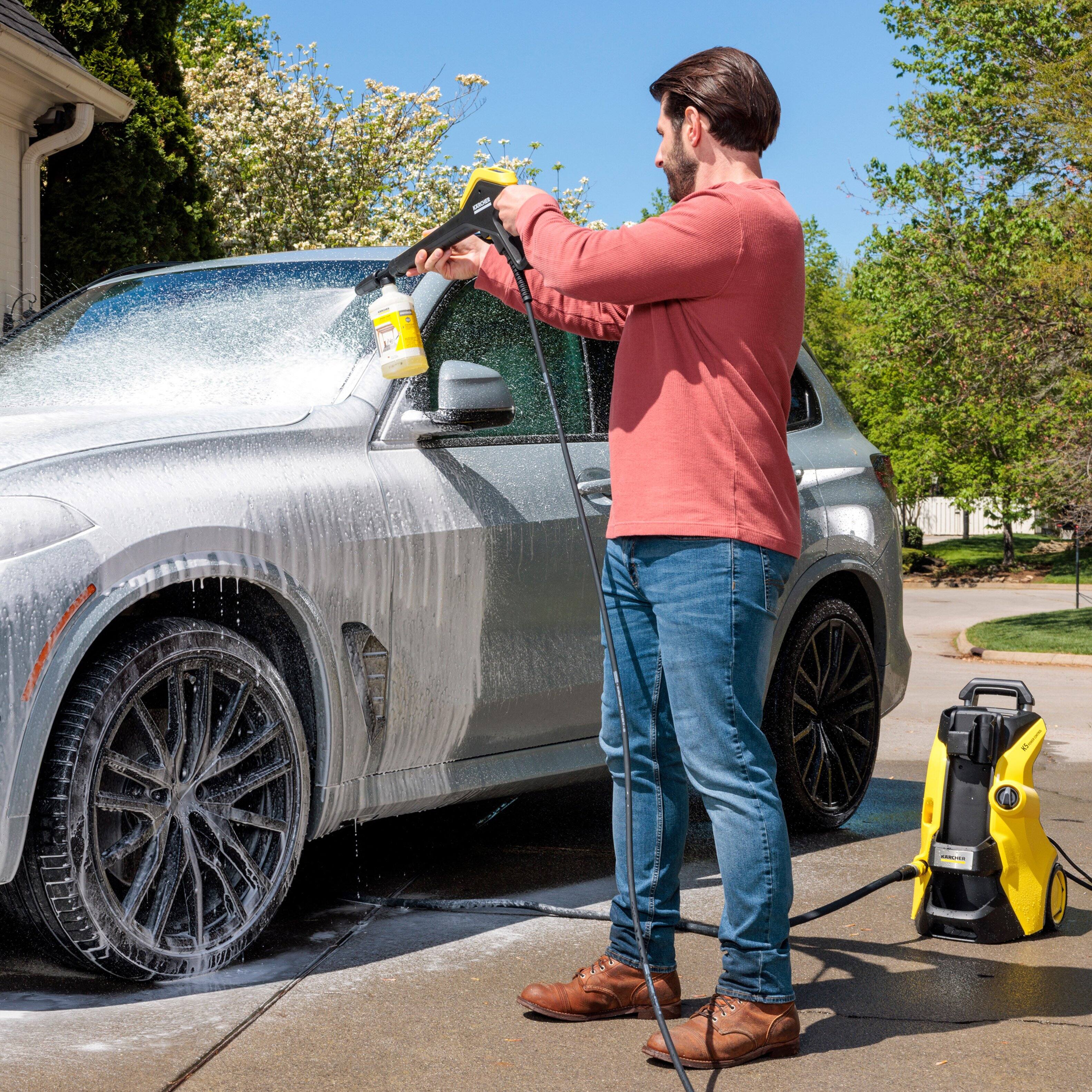 Alt View 4. Karcher - K 5 Power Control CHK: 2500 PSI, 1.55 GPM, includes Car Kit, Surface Cleaner & Foam Cannon, for cars, siding & driveways - Yellow.