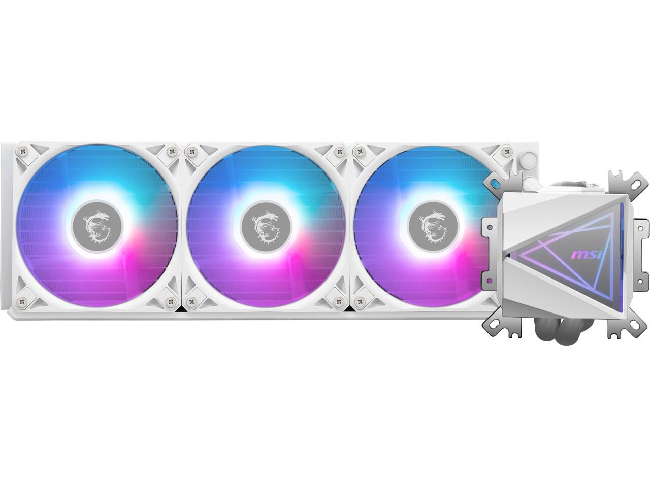 Alt View 1. MSI - MAG Coreliquid I360 Cooling Fan/Radiator/Water Block/Pump - White.
