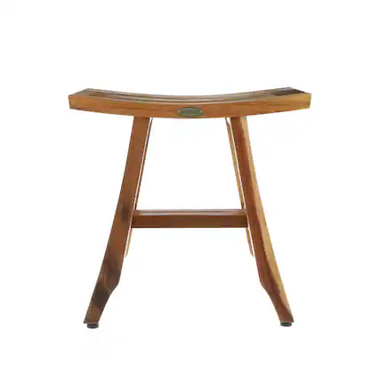 Front. EcoDecors - EcoDecors 18 Inch Satori Natural Teak Waterproof Teak Wood Shower Bench - EarthyTeak.