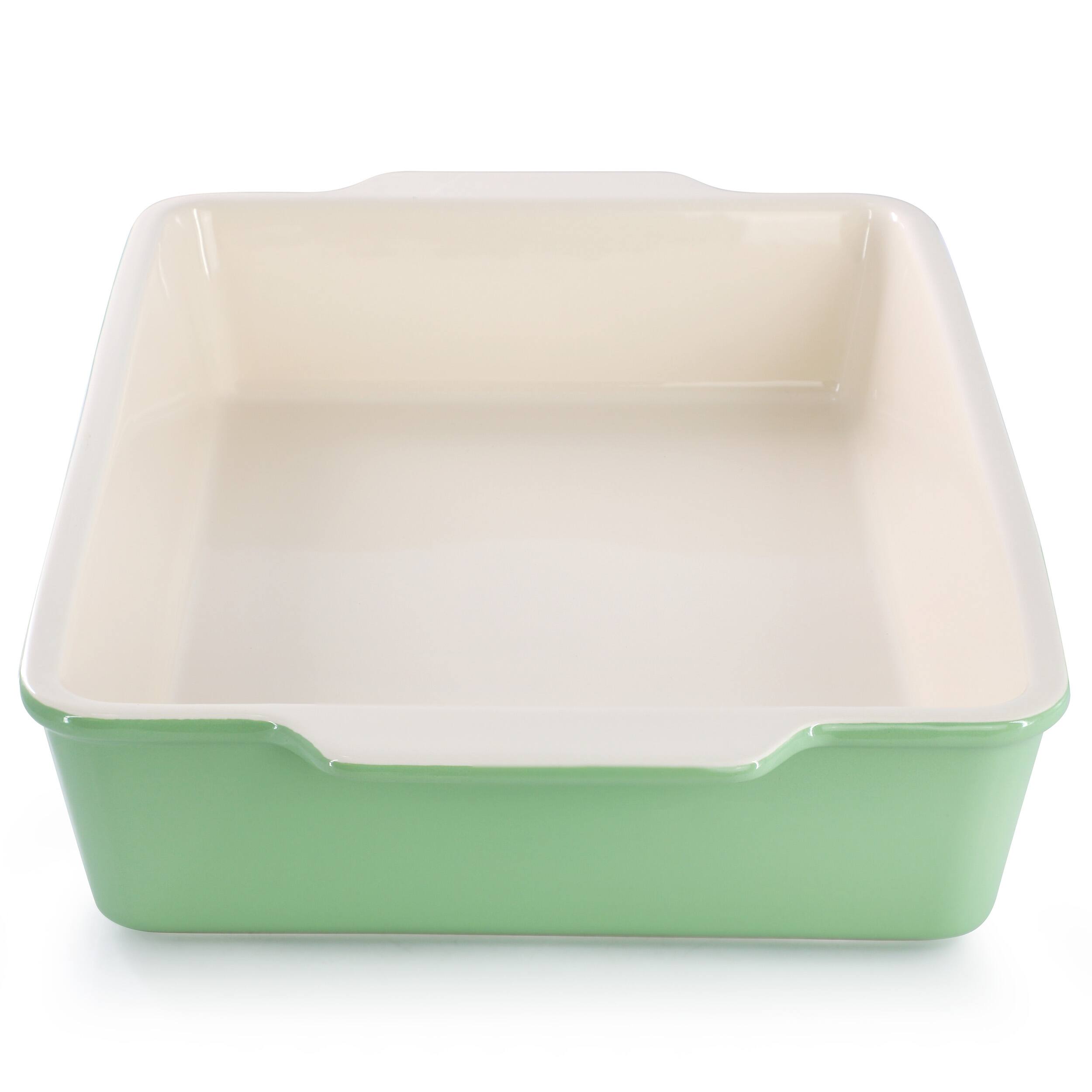 Alt View 2. Martha Stewart - Martha Stewart Everyday Tilden 9in x 13in Stoneware Baker with Lid in Green - Green.