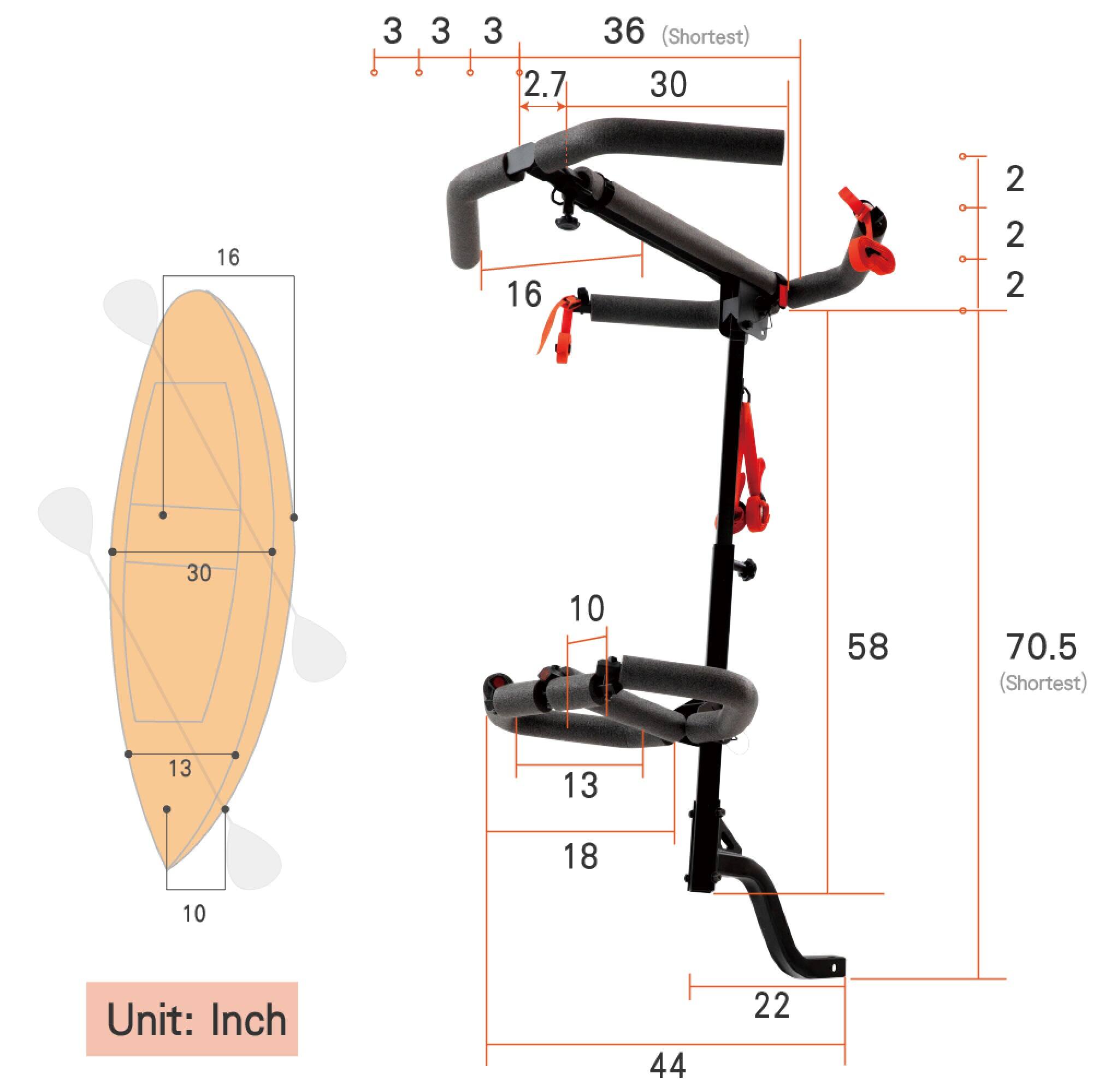 3 3 3  
2.7  
36 (Shortest)  
30  
2  
16  
16  
2  
2  
30  
10  
58  
70.5 (Shortest)  
13  
13  
18  
10  
Unit: Inch  
44  
22