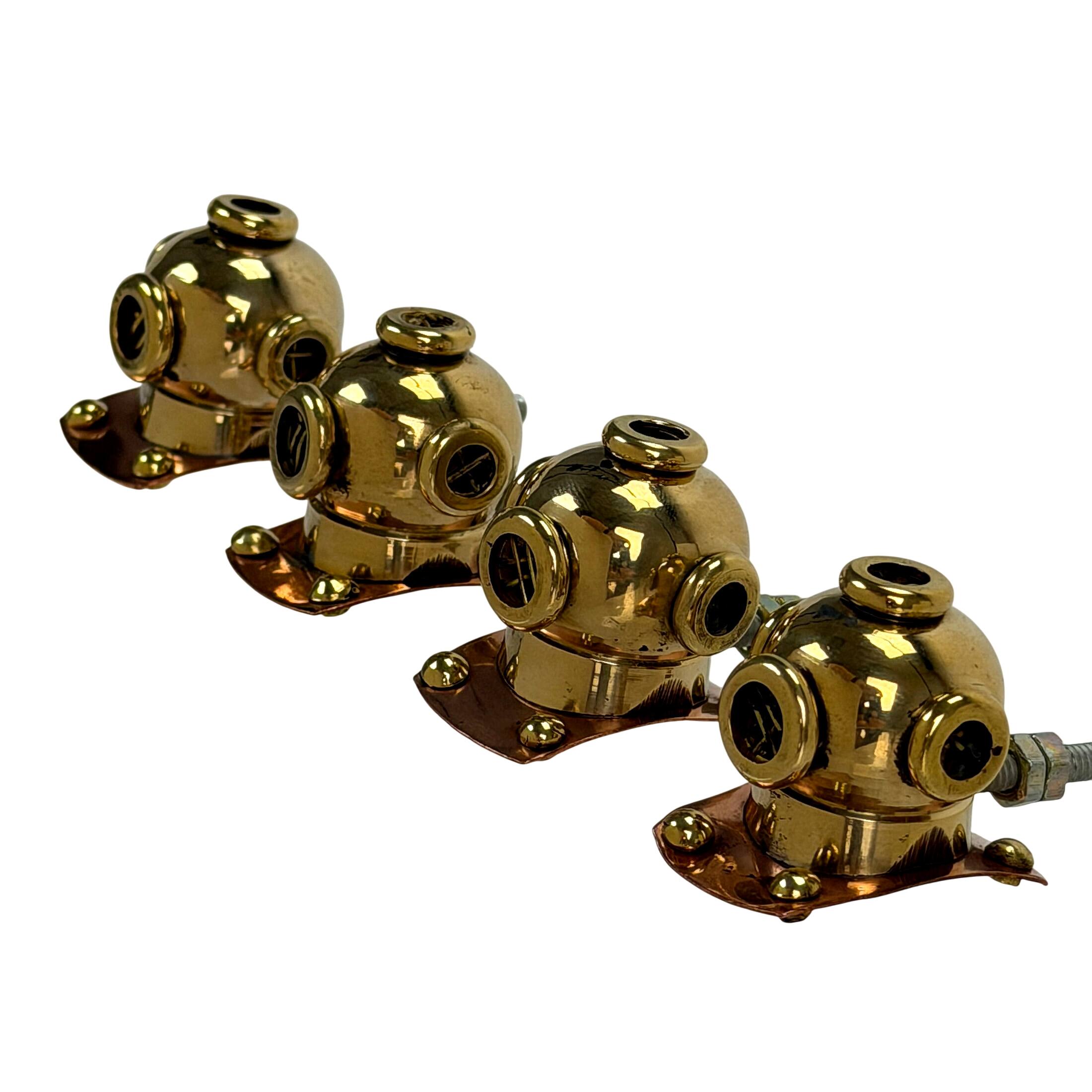 Alt View 9. Things2Die4 - Set of 4 Brass Diver Helmet Drawer Pulls Nautical Cabinet Knobs 1.25 In - Brass.