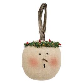 BreeBe - Stuffed Primitive Singing Snowgirl Ornament - White