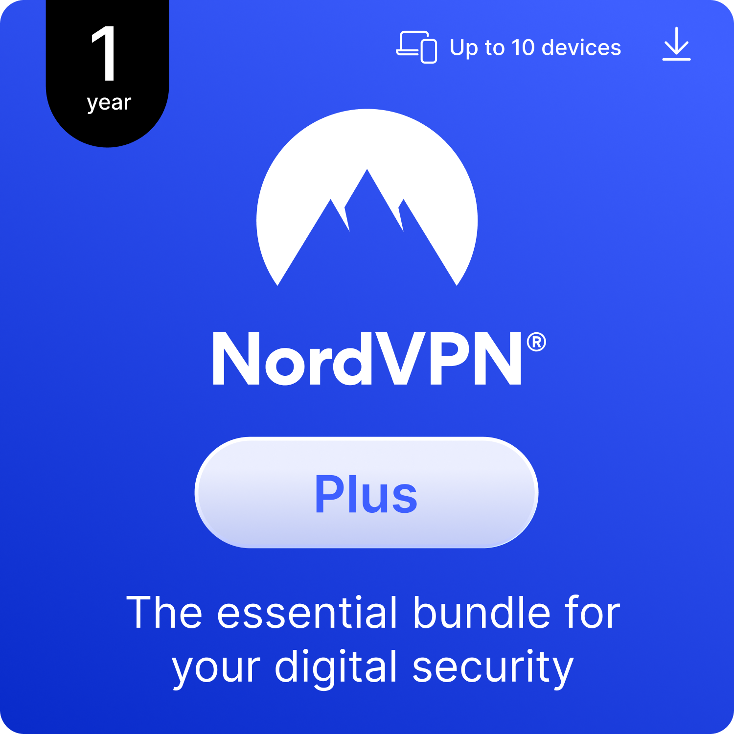 1 year  
Up to 10 devices  
NordVPN® Plus  
The essential bundle for your digital security