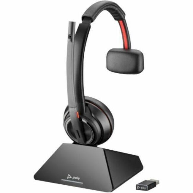Front. Poly - Poly Cradle - Wireless Headset - Charging Capability - Black.