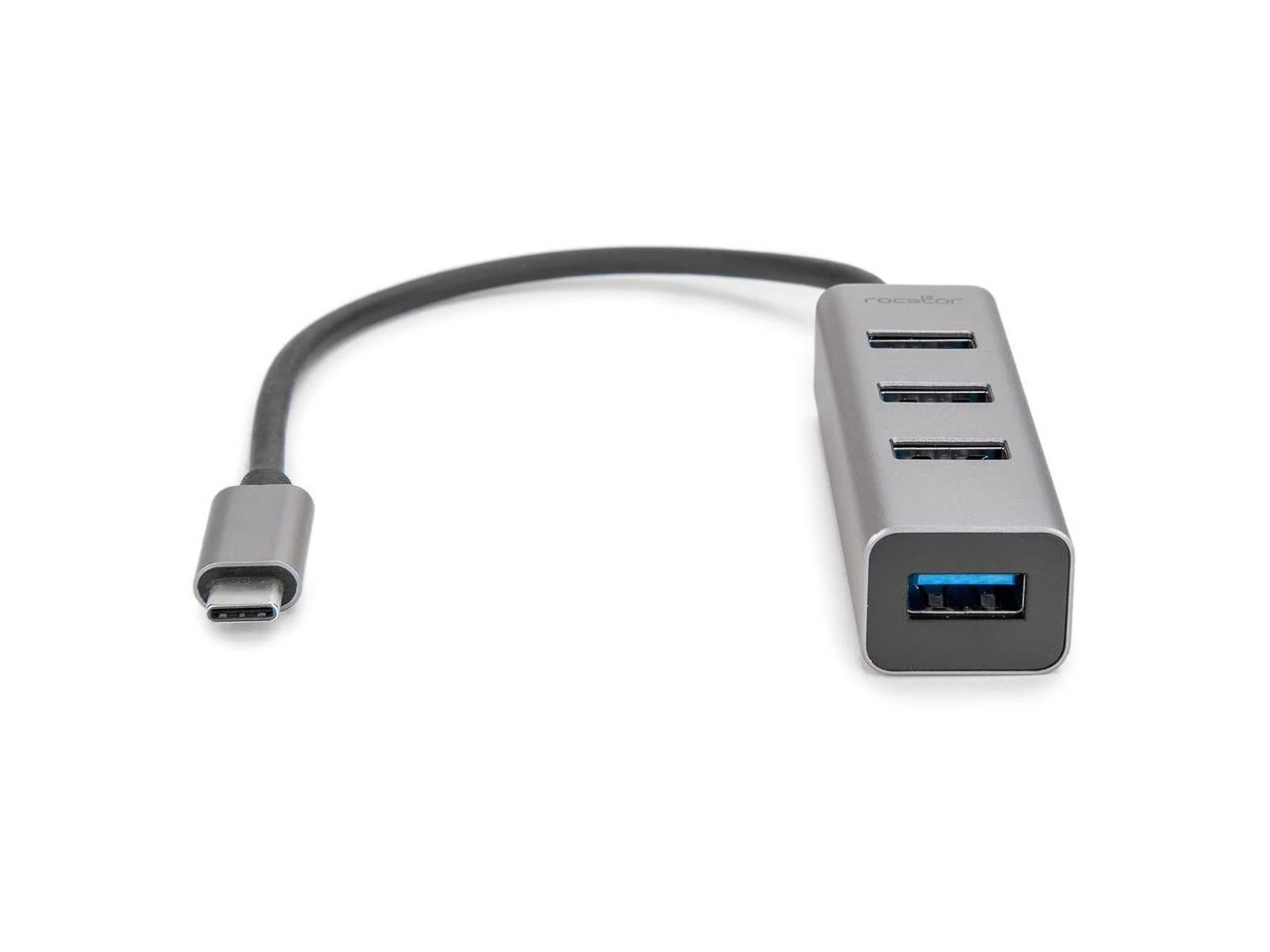 Alt View 2. Rocstor - Rocstor Premium Portable 4 Port Aluminum Hub - USB-C to 4x USB-A Hub - USB 3.0 Hub Y10A228-A1 - Unknown.