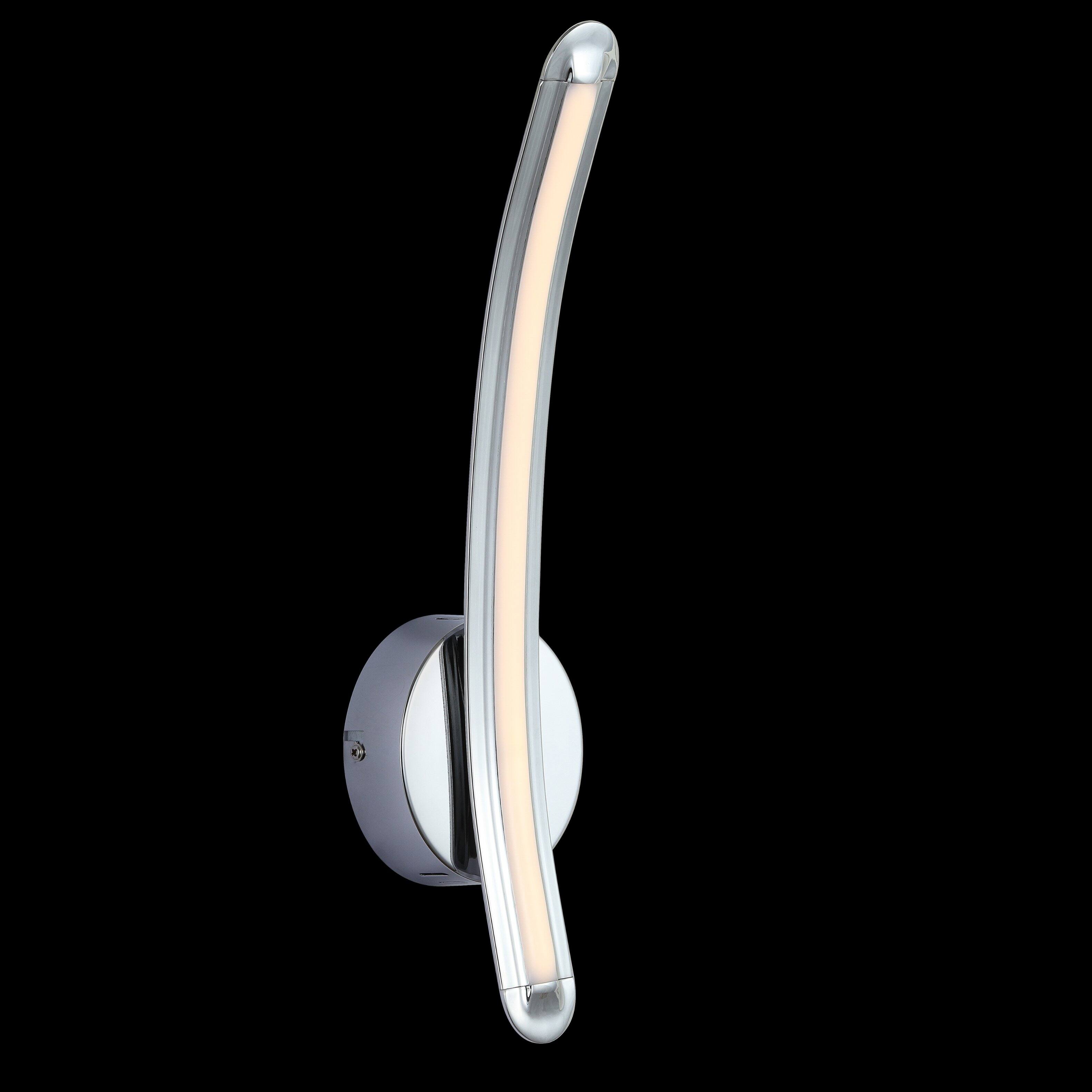 Alt View 10. Jonathan Y - Roxanna 17.7" Dimmable Integrated LED Metal Sconce, Chrome - Chrome.