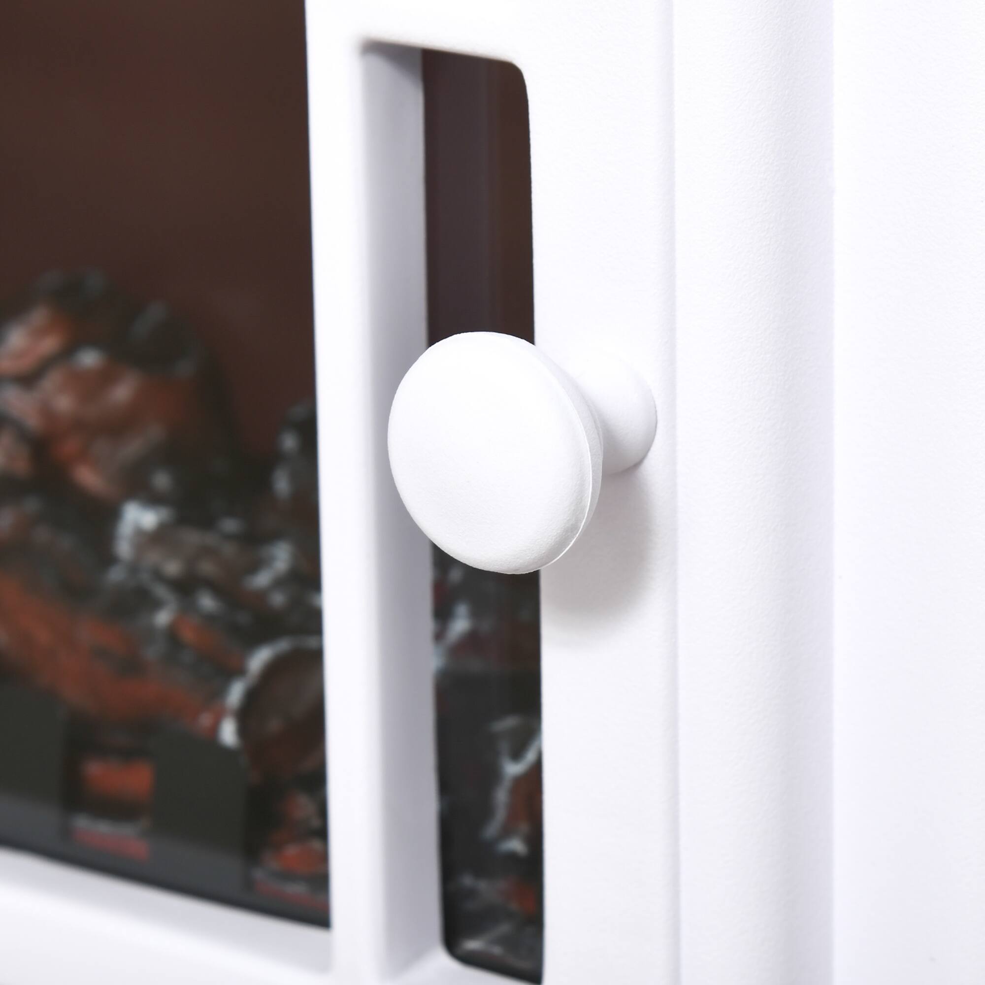 Alt View 5. APRILSOUL - 22 Free Standing Electric Fireplace Stove Fire Place Heater Realistic Flame Effect Overheat Safety Protection White - White.