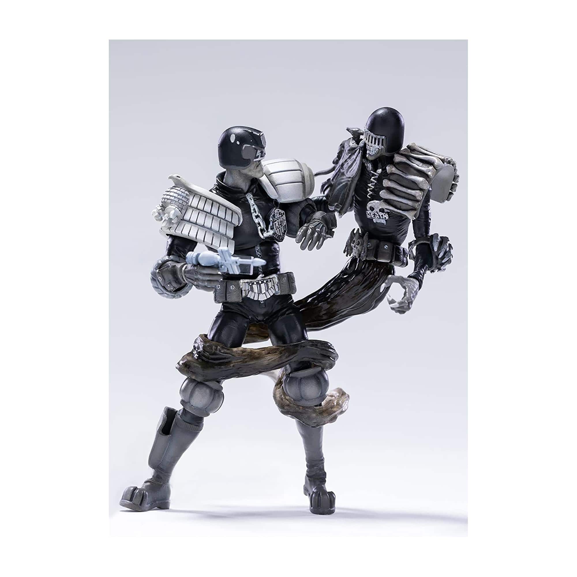 Hiya - Judge Dredd vs Death Black & White 1:8 Action Figure 2-Pack - Black/White