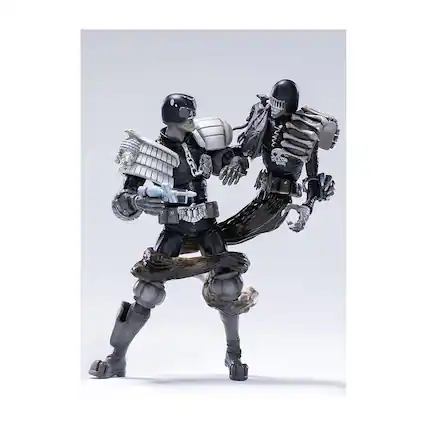 Front. Hiya - Judge Dredd vs Death Black & White 1:8 Action Figure 2-Pack - Black/White.