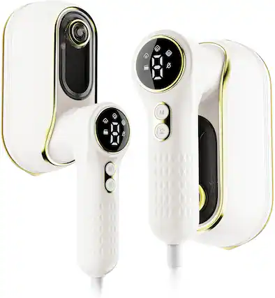 Front. Core Tech - Core Tech 1200W Portable Travel Garment Steamer and Iron, 150mL Tank, LCD Display, 3 Steam Levels, 10-Second Heat-Up, 12 - White.
