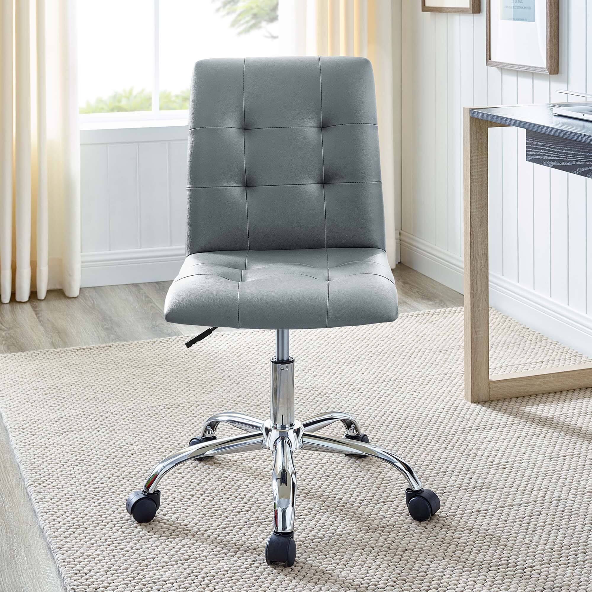 Alt View 2. Modway - Prim Armless Mid Back Office Chair by Modway - Gray.