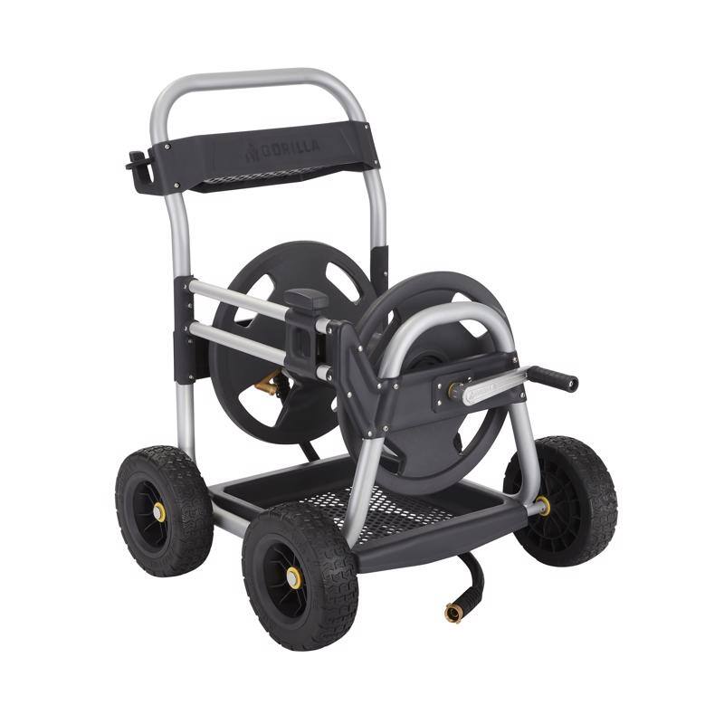 Angle. Gorilla - Gorilla 250 ft. Black/Gray Wheeled Hose Reel Cart.