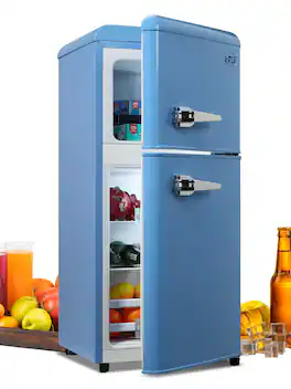 Dexmalle - Dexmalle-3.5 Cu.ft Compact Refrigerator Mini Fridge with Freezer - Blue