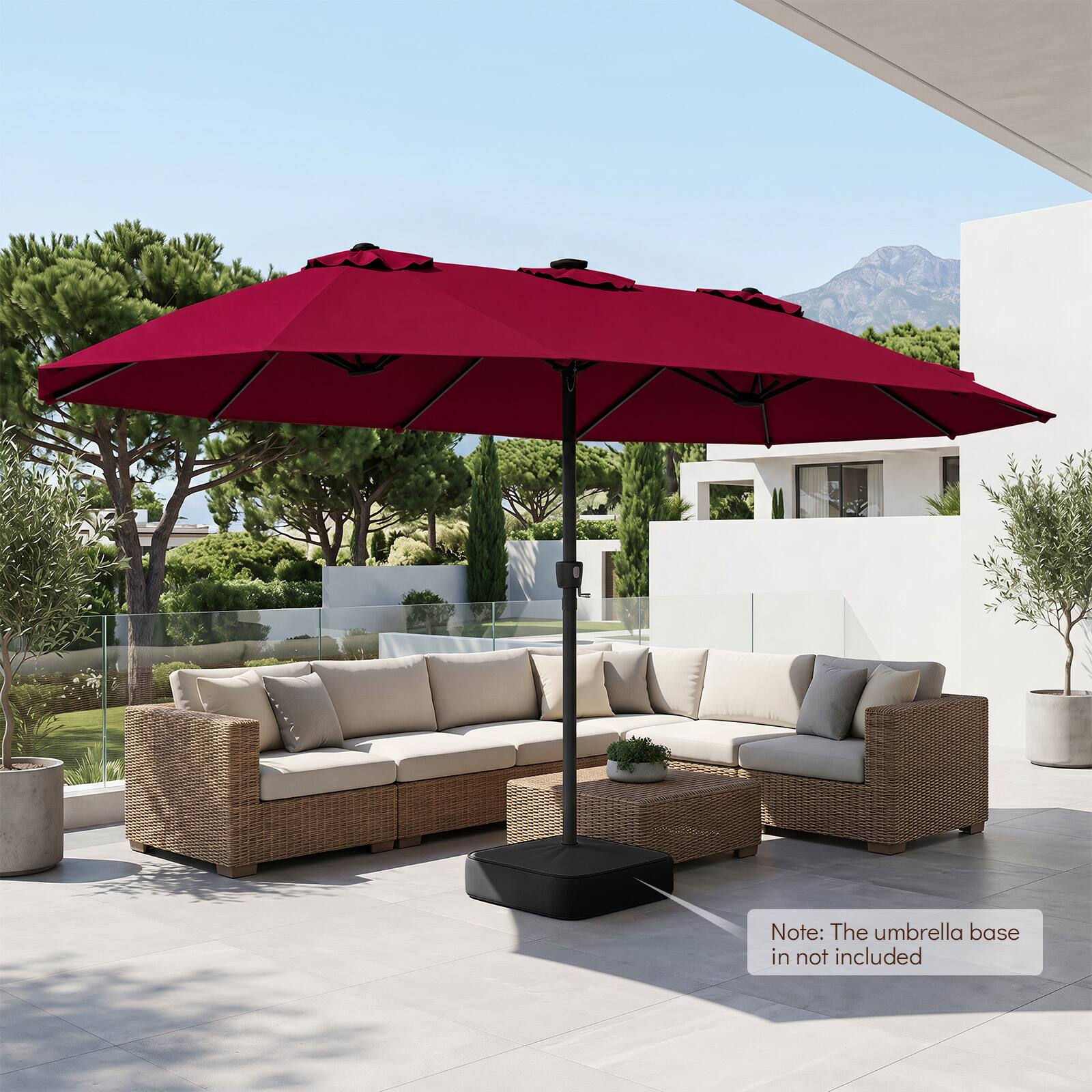 Note: The umbrella base is not included