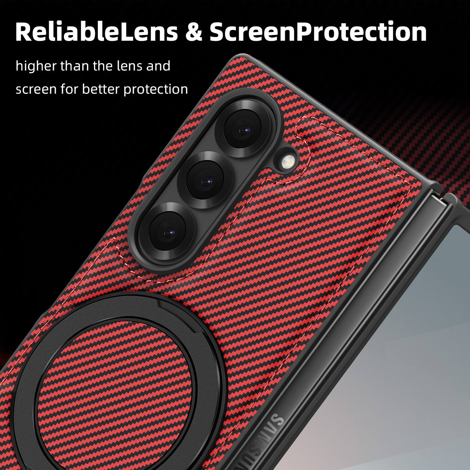 ReliableLens & ScreenProtection  
higher than the lens and screen for better protection