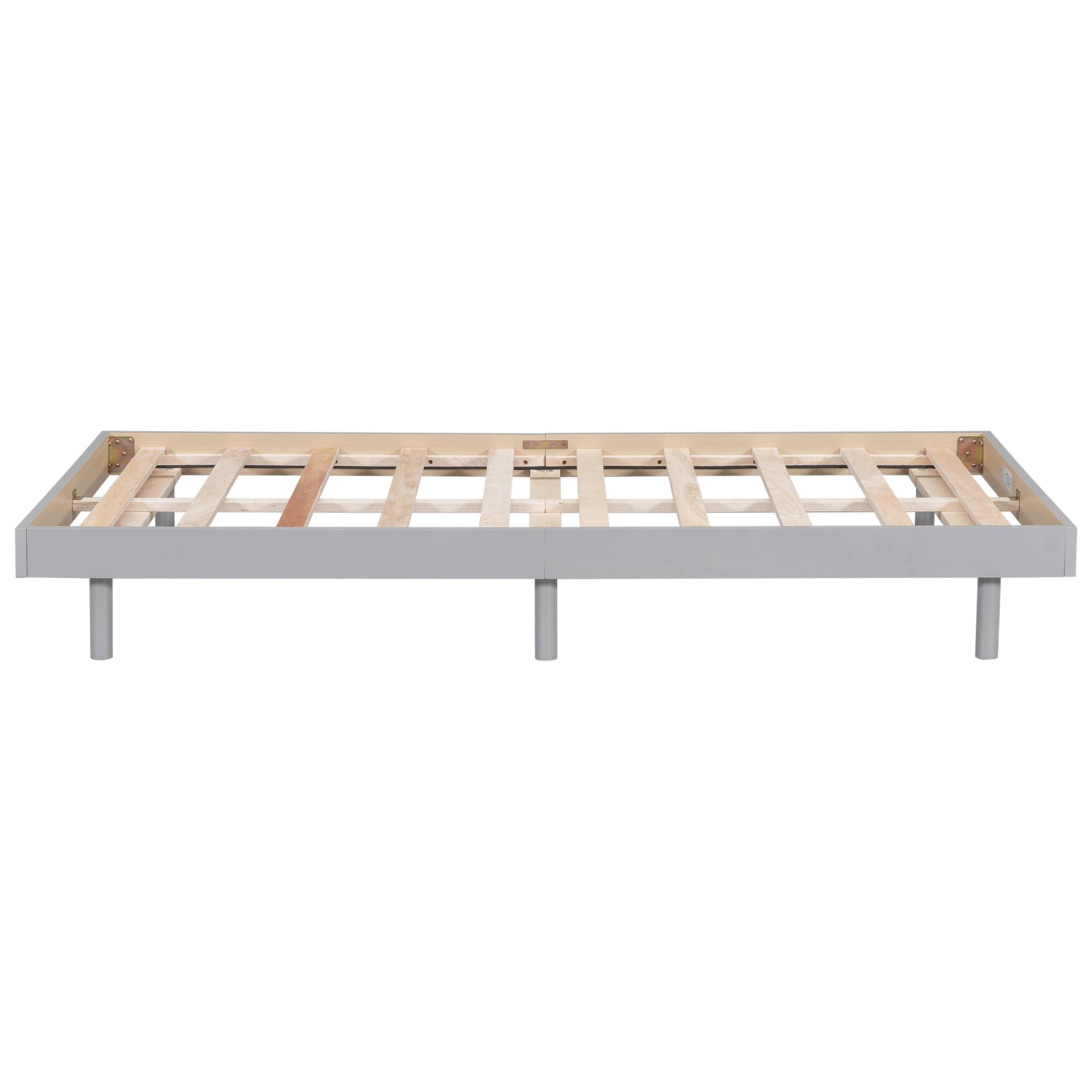 Alt View 4. GOODSILO - Modern Twin Size Floating Platform Bed Frame with Clean Design and Sturdy Construction - Grey.