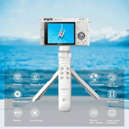 Schertz - Wireless Shooting Grip Tripod with Remote for Sony ZV & Alpha Series, Replaces GP-VPT2BT (White)