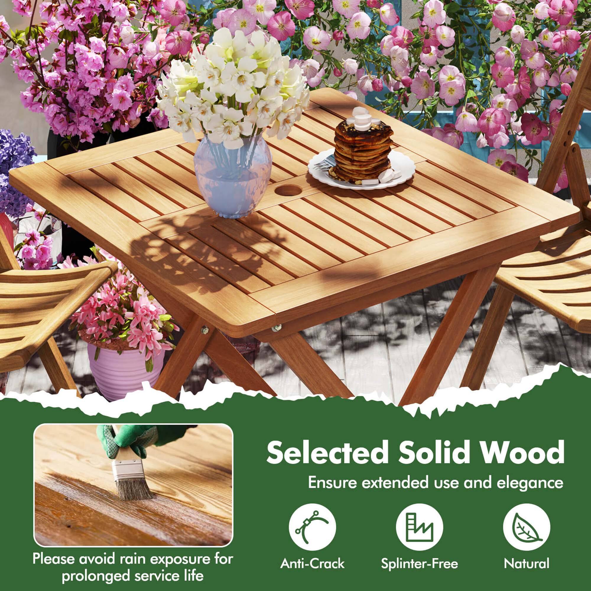 Selected Solid Wood
Ensure extended use and elegance
Please avoid rain exposure for prolonged service life
Anti-Crack
Splinter-Free
Natural