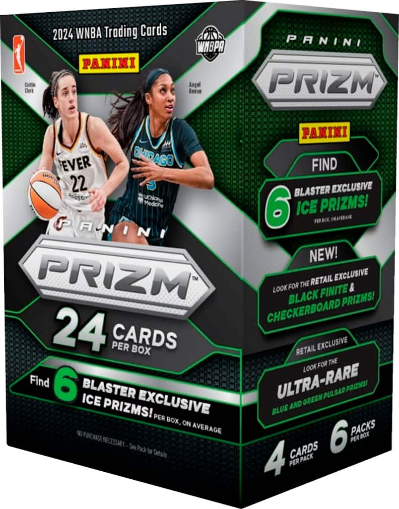 Culcin Chork 2024 WNBA Trading Cards PANINI WNBPA Angel Reese PANINI PRIZM PANINI EVER OHIRAGO FIND 22 BLASTER EXCLUSIVE aalest UCHCAU Medicine 6 ICE PRIZMS! PER BOX OMAVERAGE PANINI NEW! PRIZM RETAIL EXCLUSIVE FOR THE & LOOK FINITE BLACK PRIZMS! CHECKERBOARD 24 CARDS PER BOX RETAIL EXCLUSIVE FOR THE LOOK Find 6 ICE BLASTER ULTRA-RARE OREEN PULSAR PRIZMS! PRIZMS! EXCLUSIVE BLUE AND PER BOX, ON NO AVERAGE PACKS BOX PURCHASE NECESSARY See Pack for Detaich CARDS 6 PER BOX 4 PER PACK