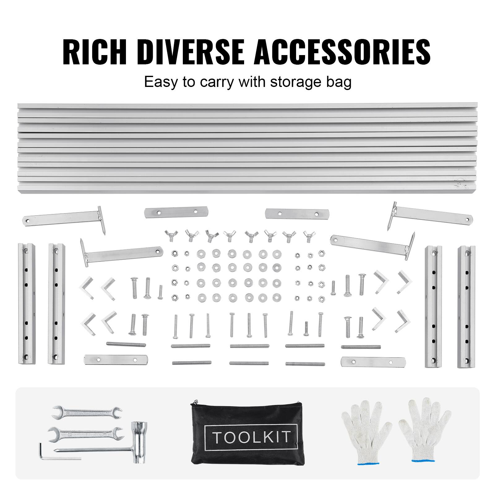 RICH DIVERSE ACCESSORIES  
Easy to carry with storage bag  

TOOLKIT